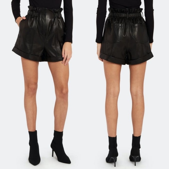 IRO Pants - IRO | NWT Fujika High Rise Gathered Lamb Leather Shorts